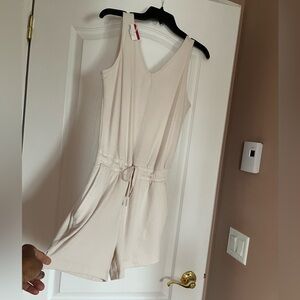 New - Lole Cream V-Neck Drawstring Romper